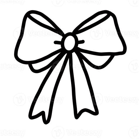 Bow Hand Drawn Organic Line Doodle Png