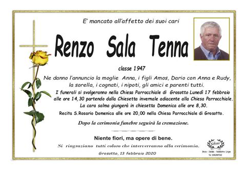 Sala Tenna Renzo Necrologio INTORNO TIRANO