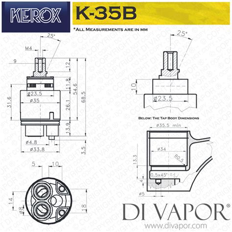 KEROX K35B 35mm Mixer Tap Cartridge Replacement