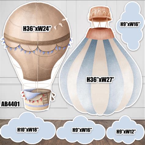 AB HS Baby Blue Hot Air Balloons Approx Ft Quick Party Props