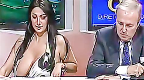 Italian Woman Flashes Her Giant Tits On Tv Show Voyeurstyle
