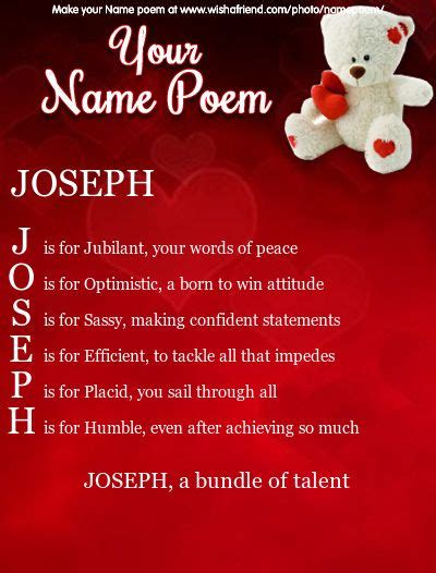 Acrostic Name Poem Acrostic Poem For Your Name Joseph A Bundle Of