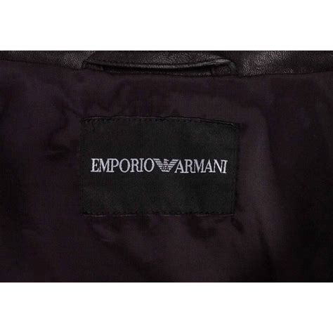 Original Emporio Armani Men Leather Jacket Black Size Gem