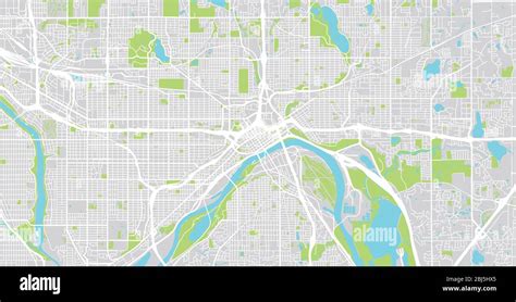 Urban Vector City Map Of St Paul Usa Minnesota State Capital Stock