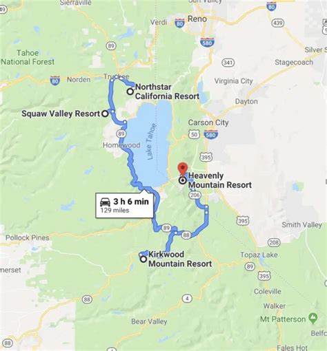 Lake Tahoe Resorts Map - Utah Map