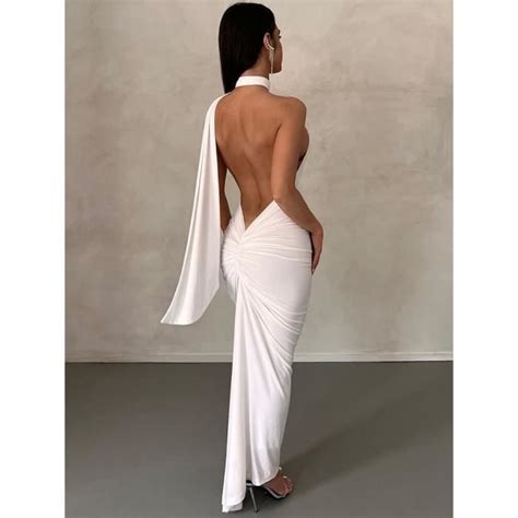 Robe Sexy Femmes De Soir E Longue Fronc E Et Moulante Pour Frzste