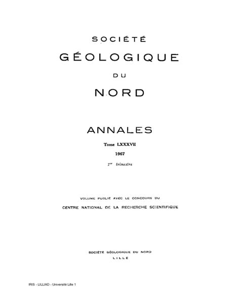 Annales De La Soci T G Ologique Du Nord Lillonum Omekas