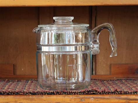 Pyrex Flameware 9 Cup Percolator Coffee Pot Teapot And Lid Etsy Percolator Coffee Pot