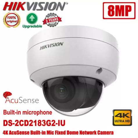 HIKVISION DS 2CD2183G2 IU 8MP 4K POE AcuSense Built In Mic Dome Network