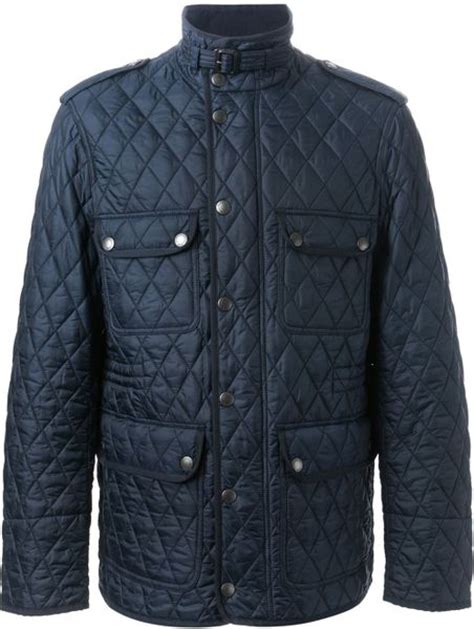 Burberry Brit Diamond Quilted Field Jacket In Blue For Men Lyst