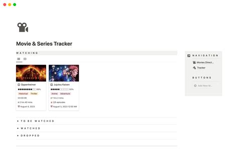 Notion Movie Series Tracker Template By Eula Notion Marketplace