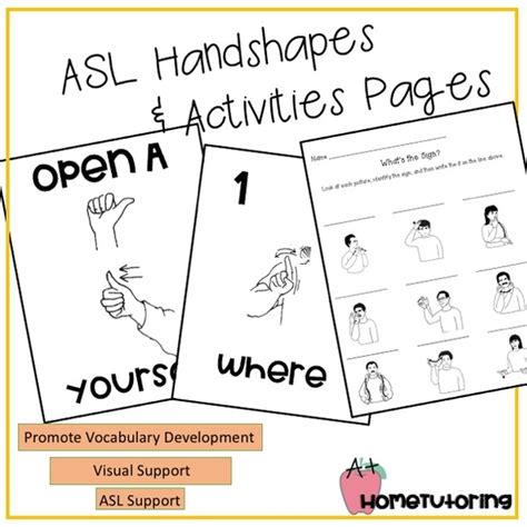 ASL Handshape Alphabet & Activity Pages