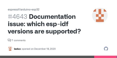 Documentation Issue Which Esp Idf Versions Are Supported Issue