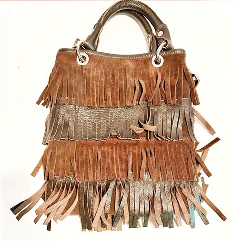 Vintage Brown Suede Leather Fringe Western Southweste Gem