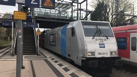 Railpool RBP 186 mit Autozug durchfährt Heidelberg Kirchheim Rohrbach