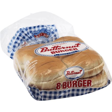 Butternut White Hamburger Buns 8 Ct 12 Oz Breads From The Aisle