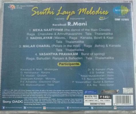 sruthi laya melodies carnatic audio cd  karaikudi mani mossymart