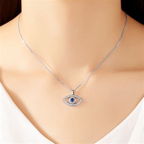 Iced Evil Eye Clavicle Chain Necklace Helloice Jewelry