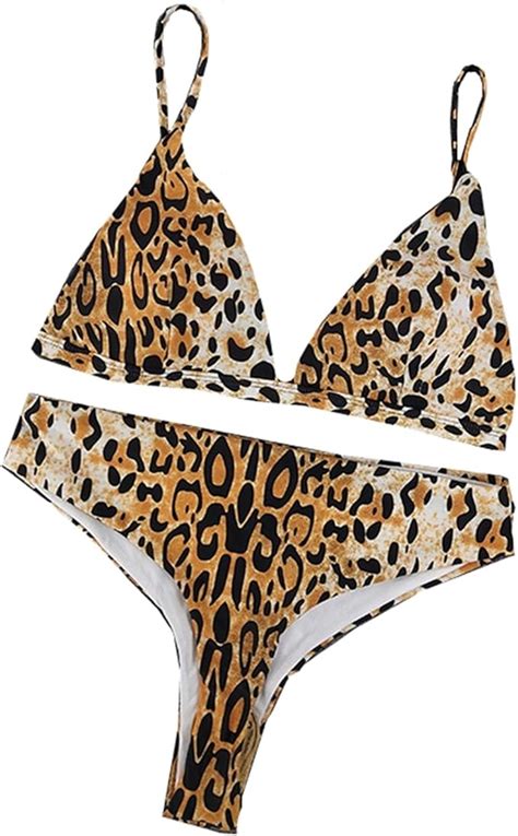 Malianna Damen Bikini Set Leoparden Und Schlangen Druck Gepolstert