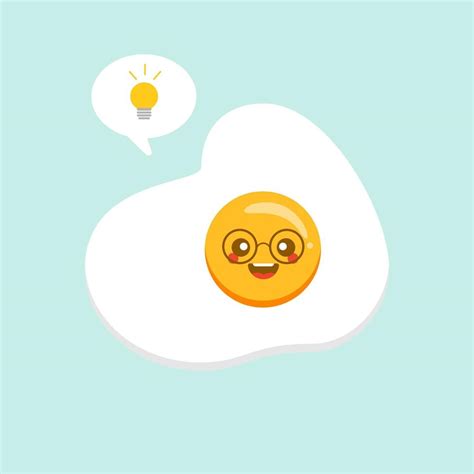 Cute fried egg cartoon character isolated on background vector ...