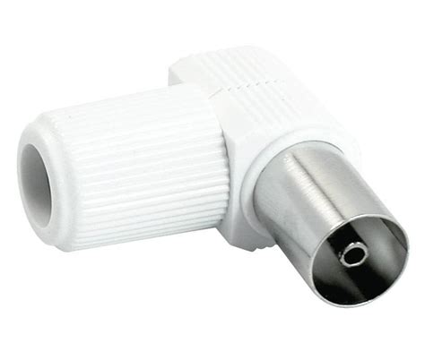 CONECTOR ANTENA TV HEMBRA ACODADO BLANCO Conectores RF