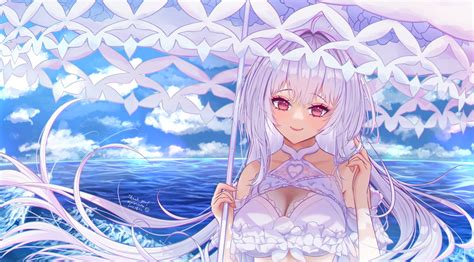 Bikini Breasts Cleavage Clouds Dress Eeyoosekedooaat Fate Grand Order