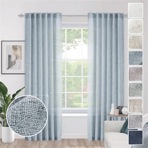 Light Blue Curtains With Design