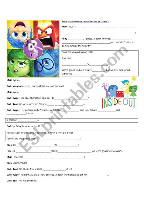 Inside Out Movie Worksheet