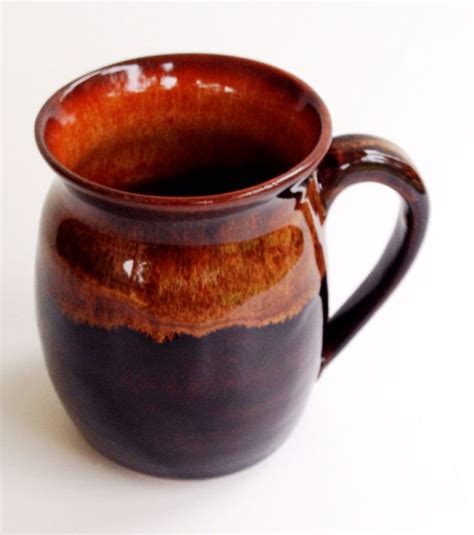 Mug By Linda Neubauer Pottery Albany Slip Brown X Inside And Top Half