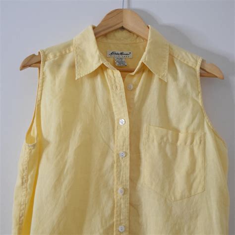 Eddie Bauer Pastel Button Down Light Weight Linen Depop