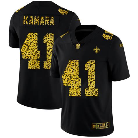 Nike Saints 41 Alvin Kamara Black Leopard Vapor Untouchable Limited Jersey