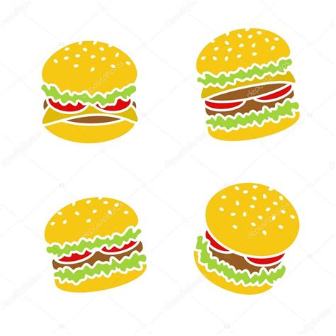 Hamburger Set Vector Stock Vector By Vasilev Ki