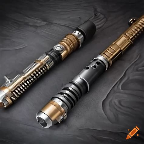 Detailed Double Bladed Lightsaber With Bronze Accents On Craiyon