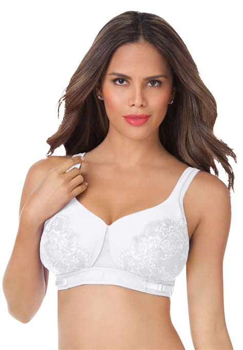 Comfort Choice Womens Plus Size Full Coverage Lace Cup Bra Bra