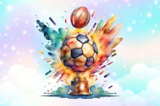 Watercolor Football Clipart Bundle Graphic By Lr Art Creative Fabrica