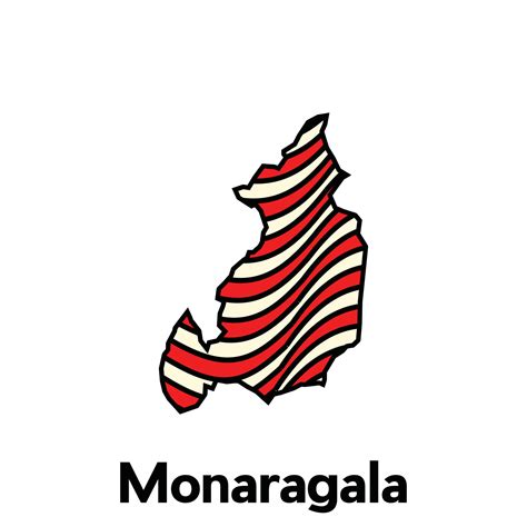 Map City Of Monaragala Design Template With Wave Color Style On White