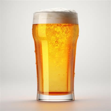 Premium Ai Image 3d Render Lager Beer Glass On Light Background