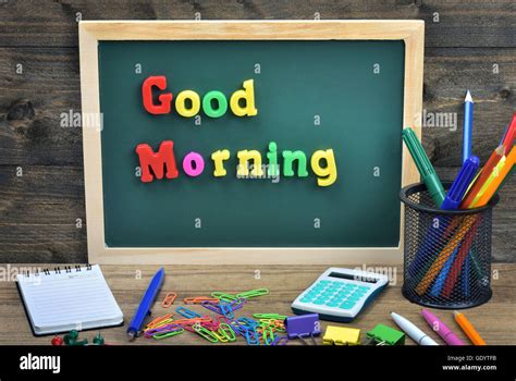 Good morning word on school board Stock Photo - Alamy