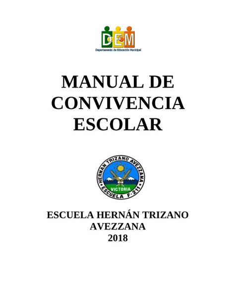 PDF MANUAL DE CONVIVENCIA ESCOLAR Permanecer En Un Ambiente