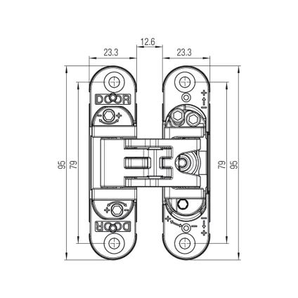 Krona Koblenz charnière K6200 Charnière invisible Poids de porte