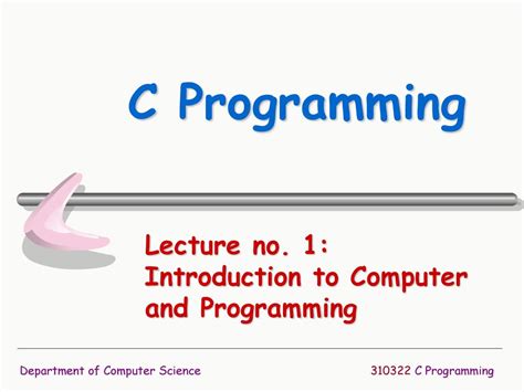 Lecture No Introduction To Computer And Programming Ppt