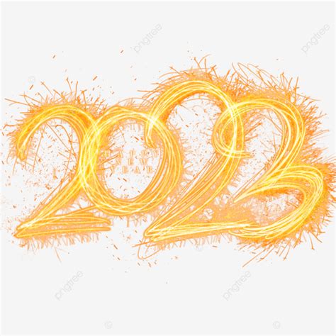 2023 Golden Light Effect Flash Word Art, New Year, 2023, Light Effect ...