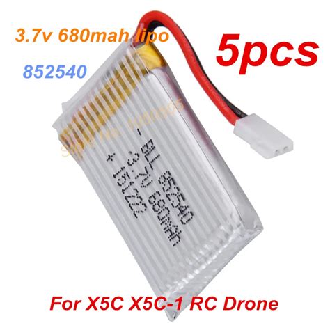 5pcs 3 7V 680mah Lipo Battery Rechargeable For X5C X5C 1 MJX X200 CX 30