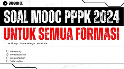 TERBARU SOAL MOOC PPPK 2024 UNTUK SEMUA FORMASI PART 10 YouTube