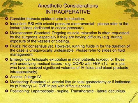 Ppt Gastric Resection General Surgical And Anesthetic Considerations