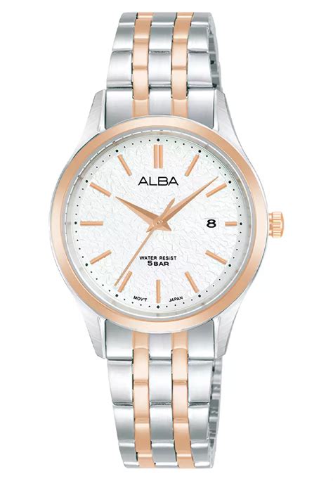 Jual Alba Jam Tangan Wanita Alba Ah Br X Silver White Patterned Dial