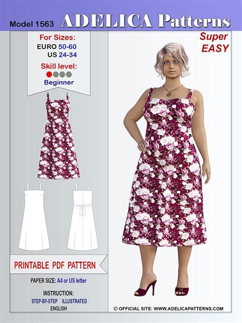 Adelica pattern 1563 Plus size dress Sewing pattern | Summer dress sewing patterns, Sewing ...