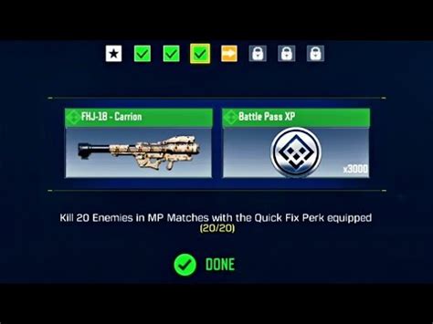 KILL 20 ENEMIES IN MP MATCHES WITH THE QUICK FIX PERK EQUIPPED CALL OF