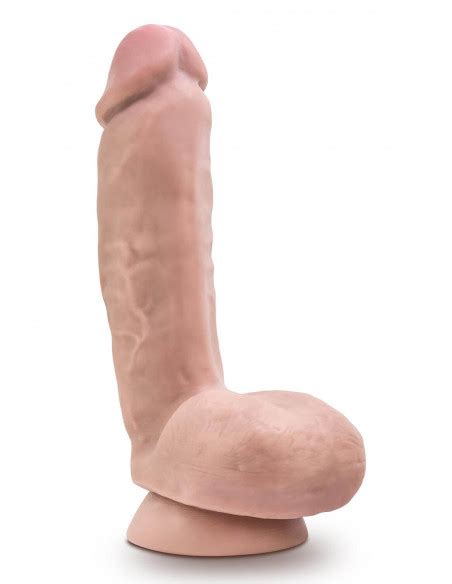 DR Skin Plus 8 Inch Thick Posable Dildo With Squeezable Balls Vanilla