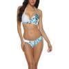 Blue Womens Bikinis Wrap Cutout Color Block Bikini High Cut Brazilian